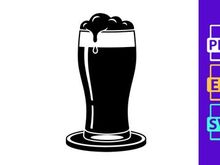 Spilling dark beer in a pint glass