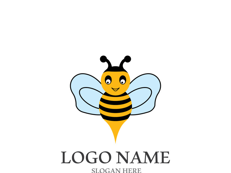 Bee logo vector icon illustration design