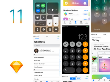 iOS11 GUI Sketch template preview picture