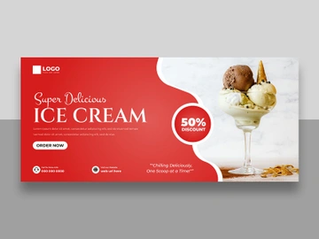 Ice Cream Shop Facebook Cover Ver-2 preview picture