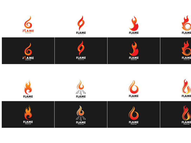 Fire Camp Logo Vector Flame
