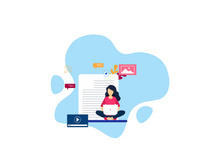 A blogger flat design concept