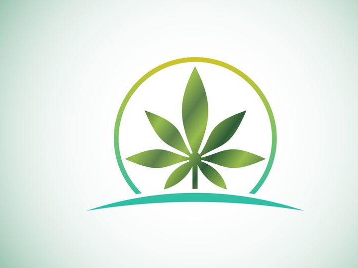 Marijuana leaf. Medical cannabis. Hemp oil. cannabis or marijuana leaf logo