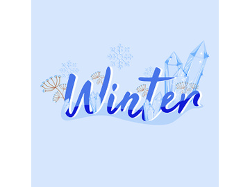 Winter banner flat vector template preview picture