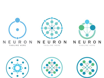 Neuron logo or nerve cell logo design,molecule logo illustration template icon with vector concept preview picture