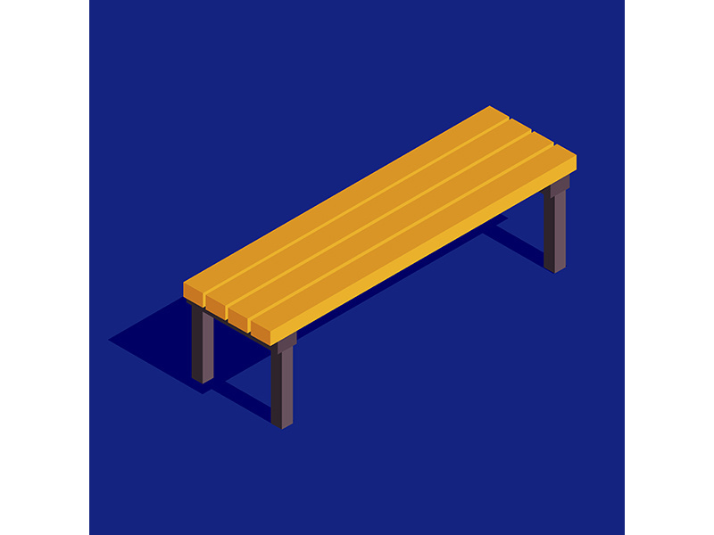 Bench isometric color vector illustration