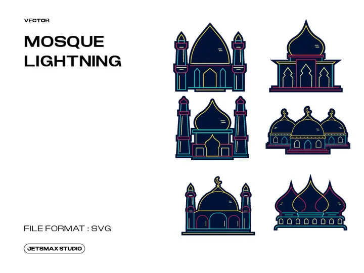 Neon Mosque Illustration