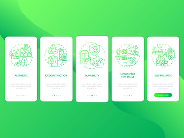 Sustainable city design green gradient onboarding mobile app screen preview picture