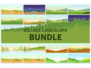 Village landscape bundle preview picture