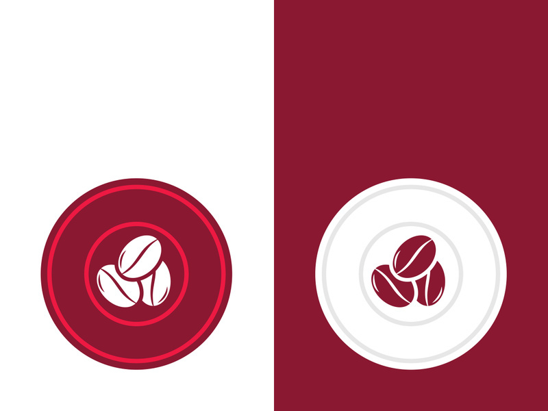 Coffee bean icon vector illustration template