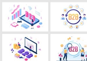 17 B2B or Business to Business Marketing Illustration
