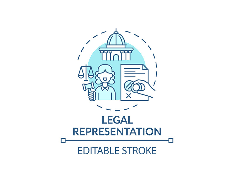 Legal representation concept icon