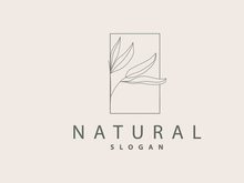 Leaf Line Logo, Beautiful Hand Drawn Design