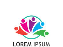 Community of people logo design with creative idea.