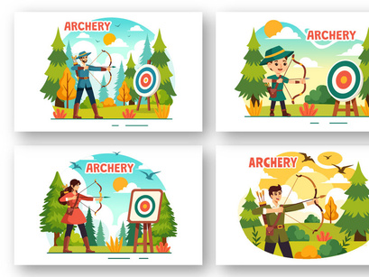 10 Archery Sport Illustration