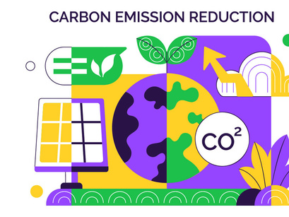 10 Carbon Footprint Reduction Illustration