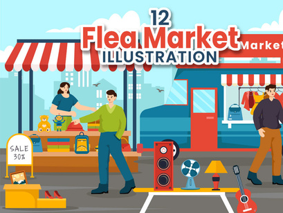 12 Flea Market Illustration
