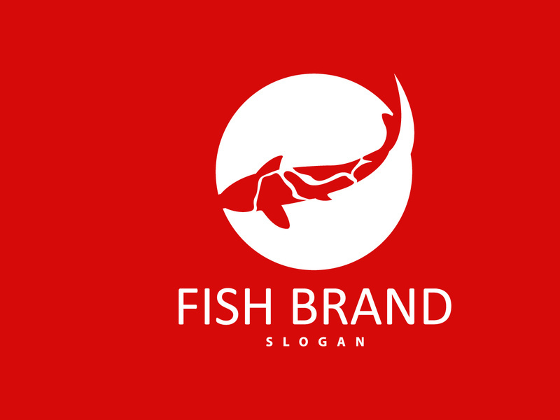 Koi Fish Logo Design, Ornamental Fish Vector