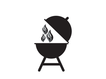 BBQ grill simple and symbol icon with smoke or steam logo vector illustration preview picture