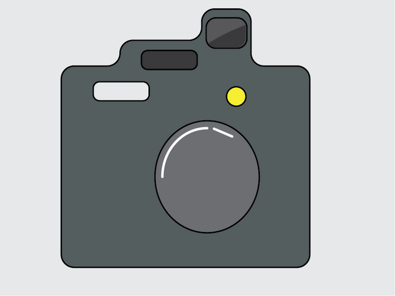 Flat design camera or media app in Adobe illustrator