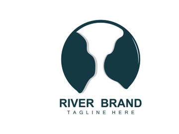 River Logo Design, River Creek Vector, Riverside Illustration With A Combination Of Mountains And Nature, Product Brand preview picture