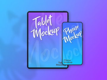 Editable digital device smartphone screen and tablet screen mockups preview picture