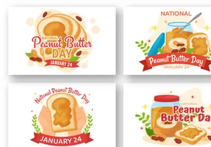 13 National Peanut Butter Day Illustration