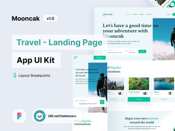 Mooncak Travel Landing Page UI Kit preview picture