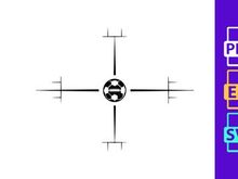 Technical drawing of a drone or quadcopter design