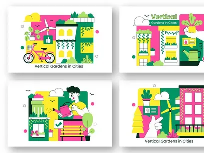 10 Vertical Gardens In Cities Illustration