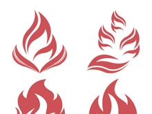 Fire logo design illustration and fire symbol icon vector