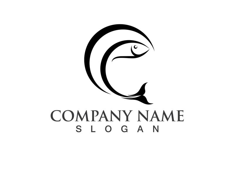 Fish jump logo animal vector