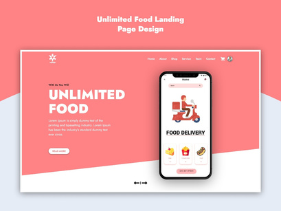 E-commerce Online Food Delivery Landing Page Illustration Template Design