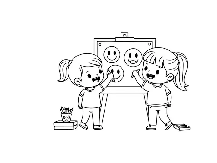 Children emotions reaction flat design vector illustration