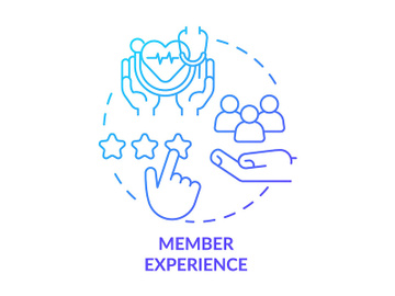 Member experience blue gradient concept icon preview picture