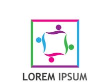 Community of people logo design with creative idea.
