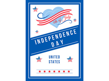 Independence Day anniversary poster flat vector template preview picture