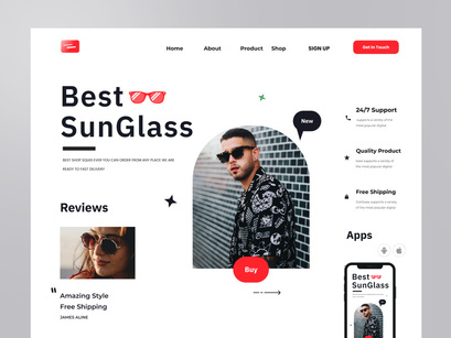 Sunglasses Shop Website Header - Figma