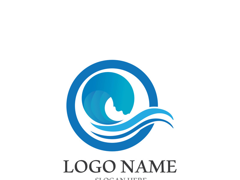 Wave beach vector illustration design logo