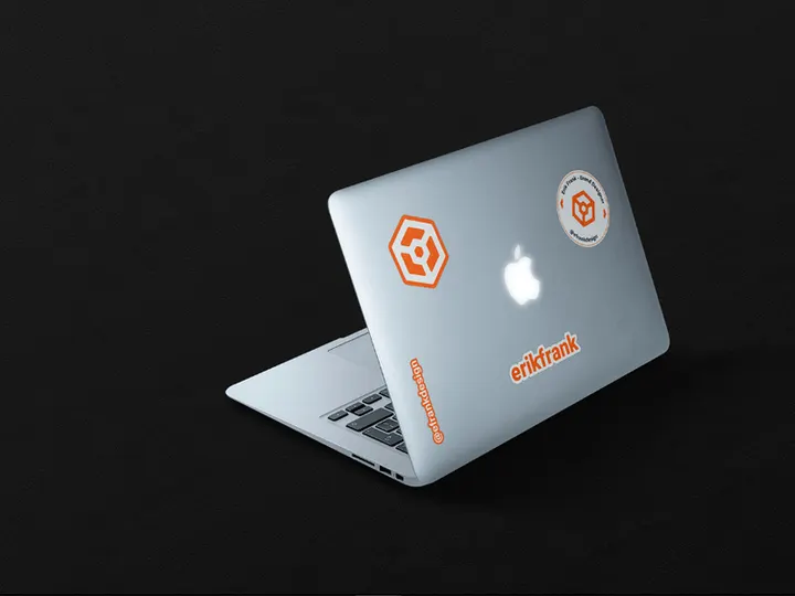 Free Macbook Stickers Mockup