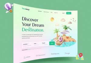 Tourency - Travel Web Header Design✈️