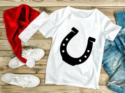 Black metal horseshoe isolated on white background luck symbol