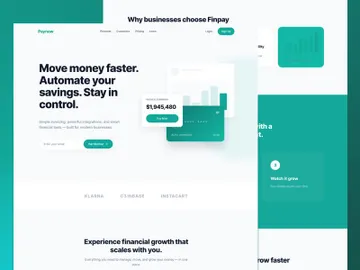 Modern Fintech SaaS Landing Page UI Payment & Cash Flow Dashbo preview picture