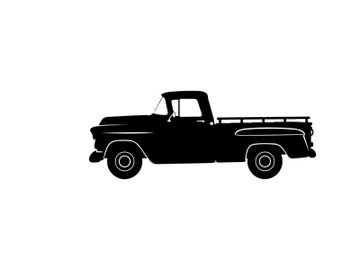Silhouette of a classic pickup truck with a rugged design preview picture