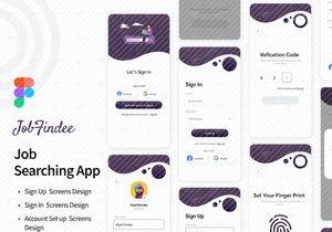 JobFindee - Part 2 (Sign In, Sign Up & Account Set up Screens Design)