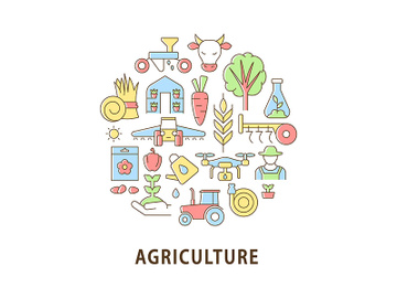 Agriculture abstract color concept layout with headline preview picture