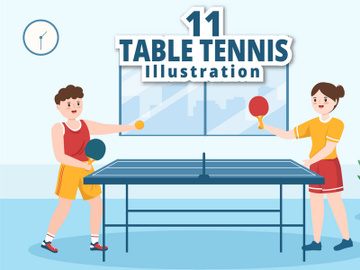 11 Playing Table Tennis Sports Illustration preview picture