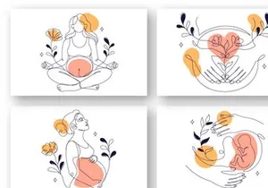 6 Pregnancy Vector Illustration