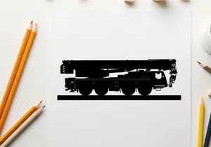Silhouette of a train on a track with silhouette