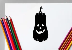 Halloween Pumpkin Jack-o'-Lantern with Spooky Face Illustration